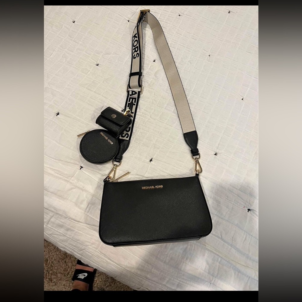 Jet Set Saffiano Leather Crossbody Bag with Case for Apple AirPods Pro